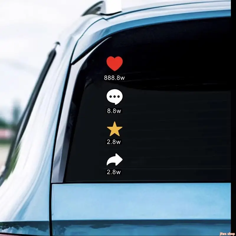 2026 New Creative Red Heart Car Sticker for Rear Window with Funny Viral TikTok Decal Waterproof Vinyl Weather Resistant for Car Truck SUV Window Bumper Laptop Decoration US Design homeessentials
