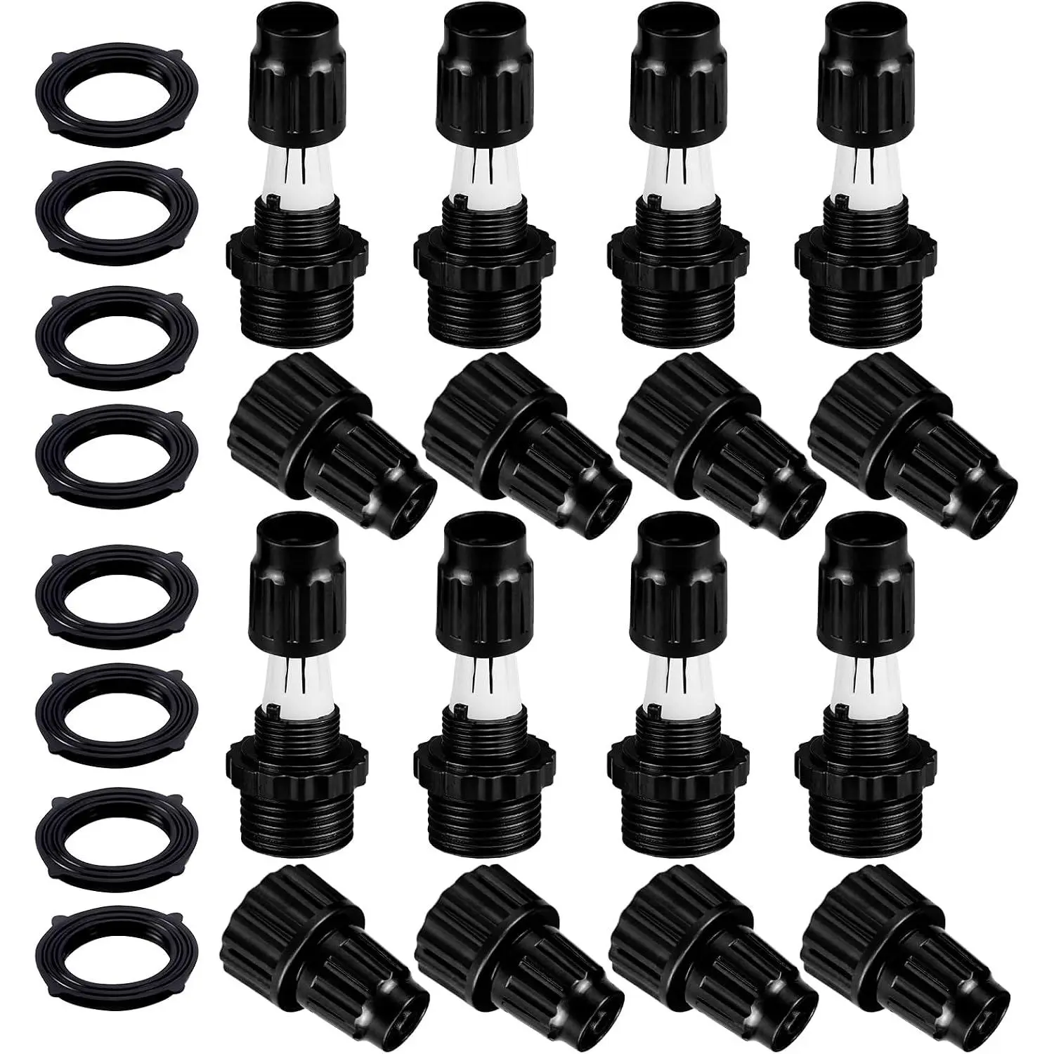 8 Pack Expandable Hose Repair Kit, Plastic Flex Hose Repair Kit Hose Female Male Connectors Accessories, Repair Connectors Will Repair ¾ Flex Hose Repair Kit and Quickly