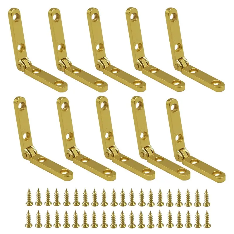 10 Pieces L-Type Hinges, 90-Degree Folding Hinges for Wooden Boxes, Jewelry Boxes, Gift Boxes, Precision Positioning Hinges