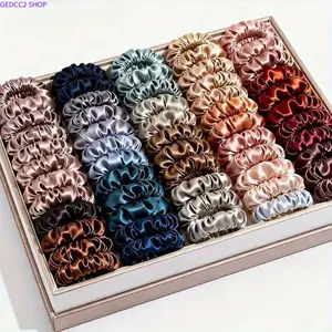 19PCS Satin Scrunchies Set, Multi-Color Silk Hair Ties for Unisex Use, Elegant Hair Accessories for Ponytail Hairstyle, Messy Bun, Daily Wear