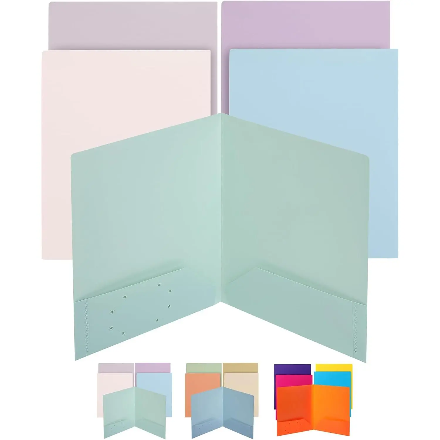 - Plastic Folders with Pockets, 5 count | Aesthetic File Folder with Business Card Slot, 2-Pocket Folder,  to School, Office, Filing Supplies