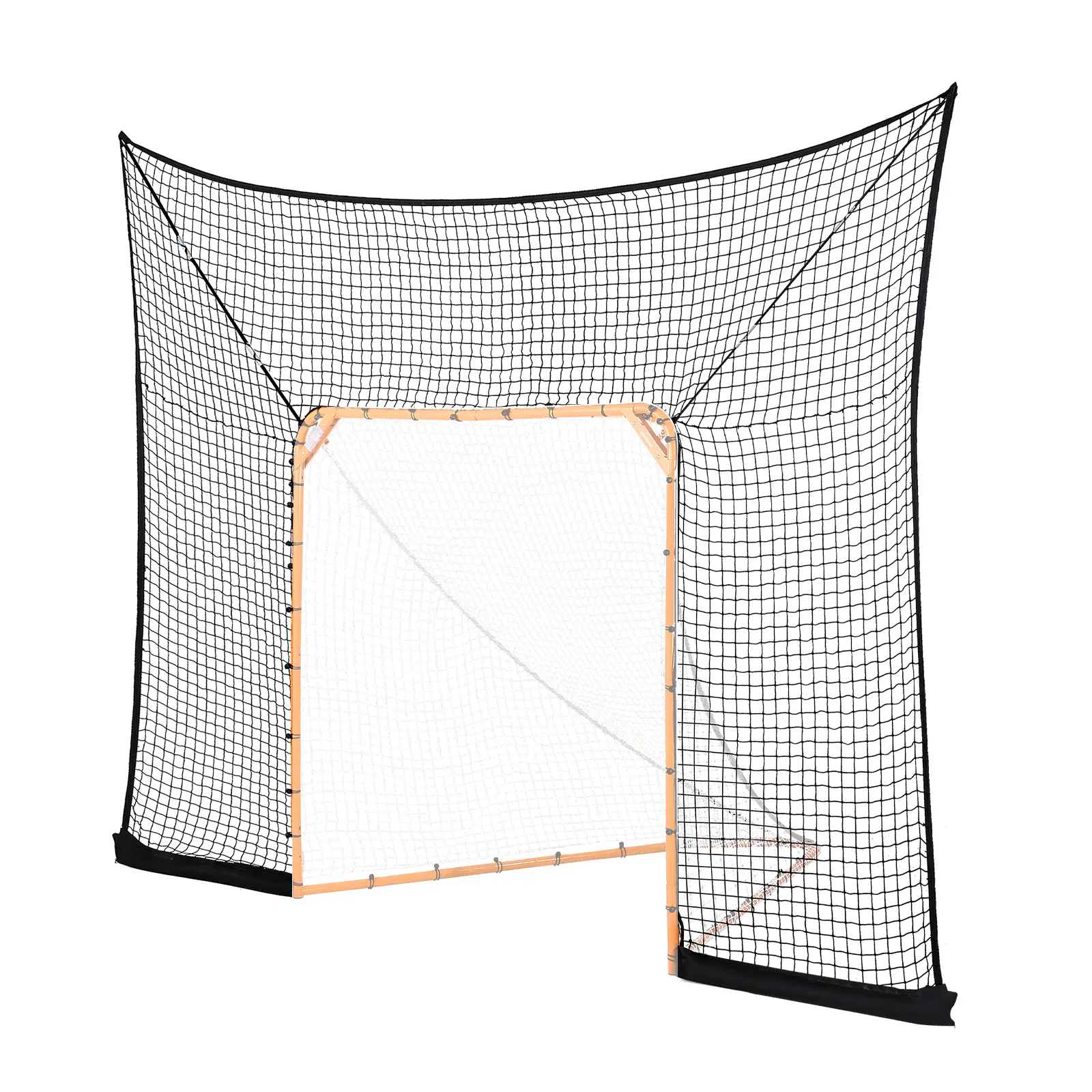 12x9ft Polypropylene Heavy-Duty Outdoor Hockey & Lacrosse Goal Backstop, Removable, Easy Installation, Ball Containment, Fits 6x6ft Goals, 12X9ft Size
