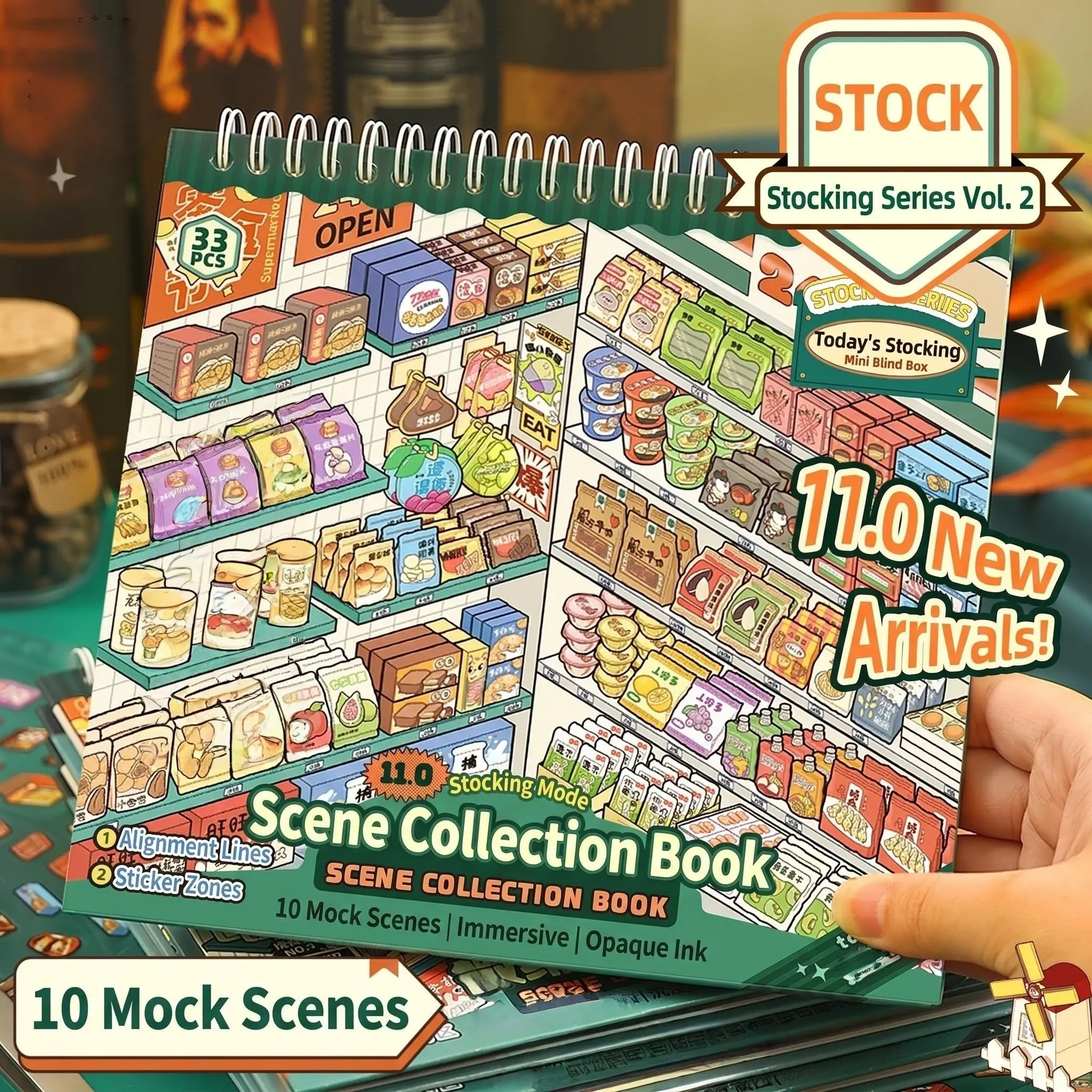 3D Miniature Scene Stickers, Stress Relief Sleep Aid Decorative Stickers, DIY Craft Material, Scrapbooking Supplies, Suitable for Kids Teens Adults
