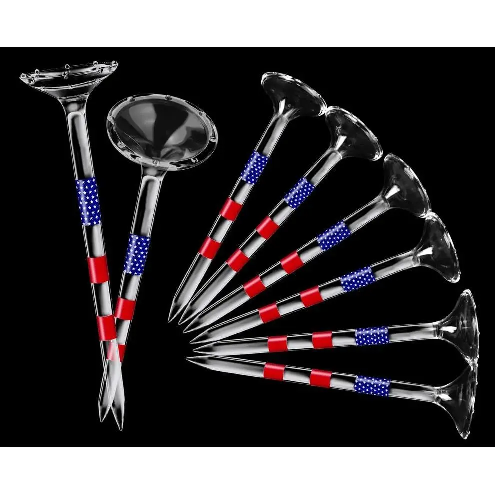 Golf Tees, Golf Tees 3 1/4'' Unbreakable Transparent Acrylic, Plastic Golf Tees Reduce Side Spin & Friction, Long Golf Tees Bulk with Big Cup & 8 Prongs Golf Accessories for Men 50 count