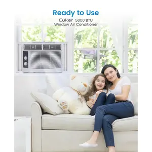 Window Air Conditioner,5000 BTU Window Air Conditioner with Remote, Mechanical Dehumidifying & Fan Modes, 7 Temp 2 Speeds, Quiet Easy Install 250 Sq ft Bedroom, Without WiFi, White