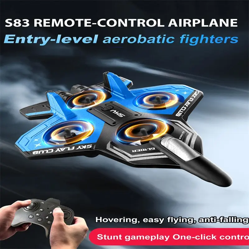 RC Turbo Jet Aircraft Toy with LED Lights, 360° Flipable Remote Control Helicopter, Perfect Gift for Kids, Includes Batteries, Remote Controlled Helicopters