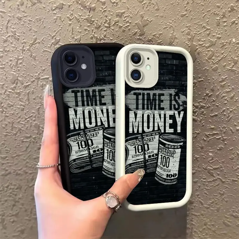 Phone case for iphone 11 12 12MINI Enhanced Peotection TPU Gift Time Is Money & Rolled Cash Art Drop-Resistant Protection Celestial Eye Layered Phone Case ROOJTNK7Z