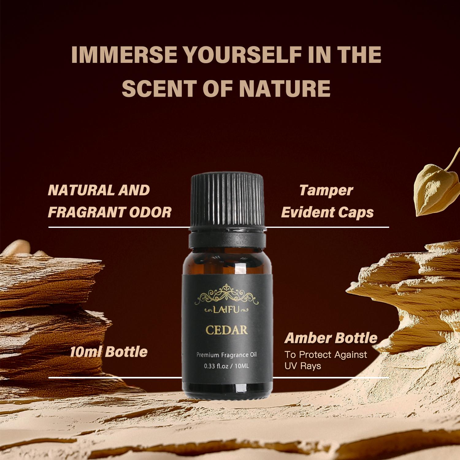 Water Soluble Essential Oils Kit for Fresh Air, Sandalwood, Cedarwood, Leather, Sweet, Rum, Eau De Cologne, Suitable For Homes, Offices and SPA, 6x10ml