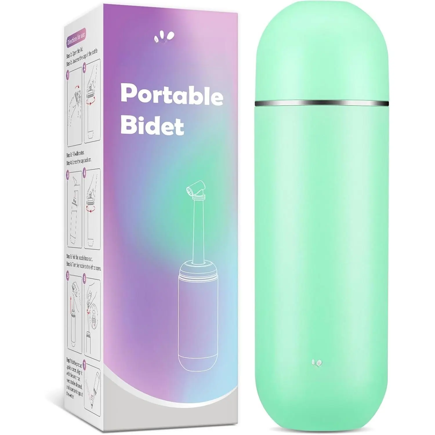 Portable Bidet for Travel - Peri Bottle for  Care Green | 380ml (12.8oz) Handheld Sprayer, , Personal Hygiene for Women & Men | EPB-01