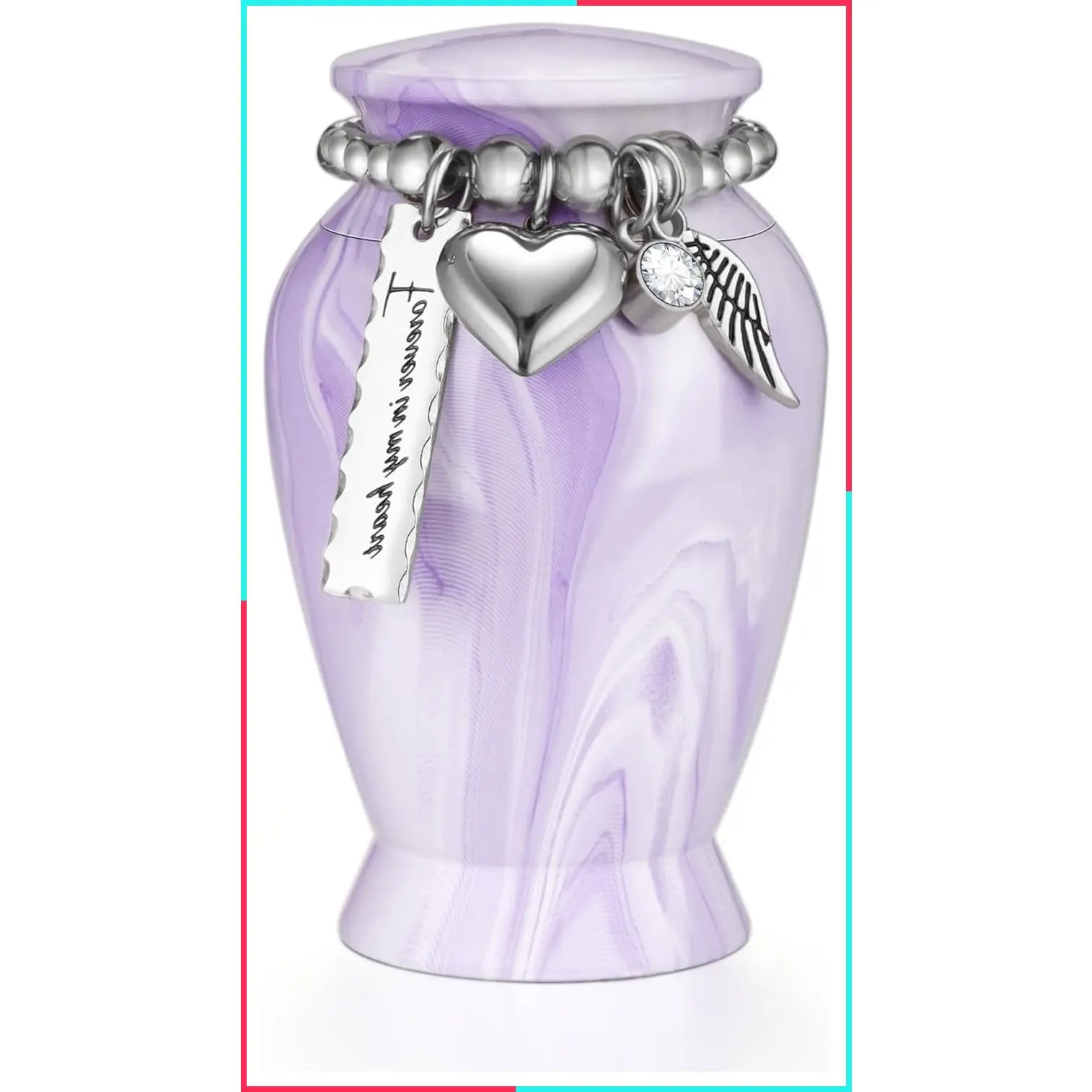Small Keepsake Urns for Human Ashes, 2.85 Inches Memorial Mini Cremation Urn for Women Men, Aluminum Decorative Funeral Urns - Light Purple
