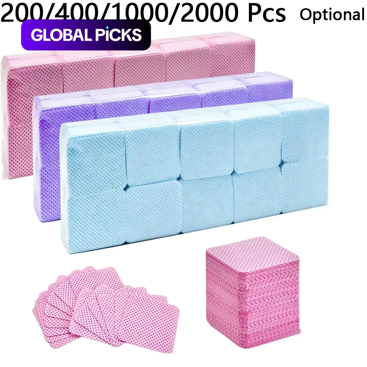 Nail Wipes - Professional Lint-Free Nail Polish Remover Pads, UV Gel Cleansing Tissues, Unscented Manicure Prep And Finish Nail Art Cleaning Tool Pack