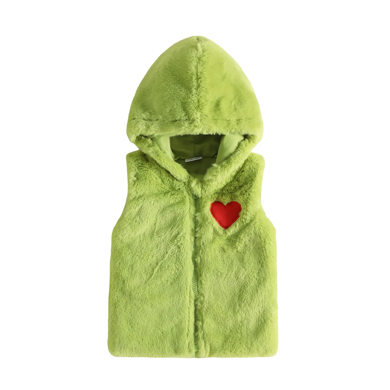 Toddler Baby Little Girl Boy Christmas Hooded Vest Heart Embroidery Sleeveless Outerwear Fall Winter 1-4 Years