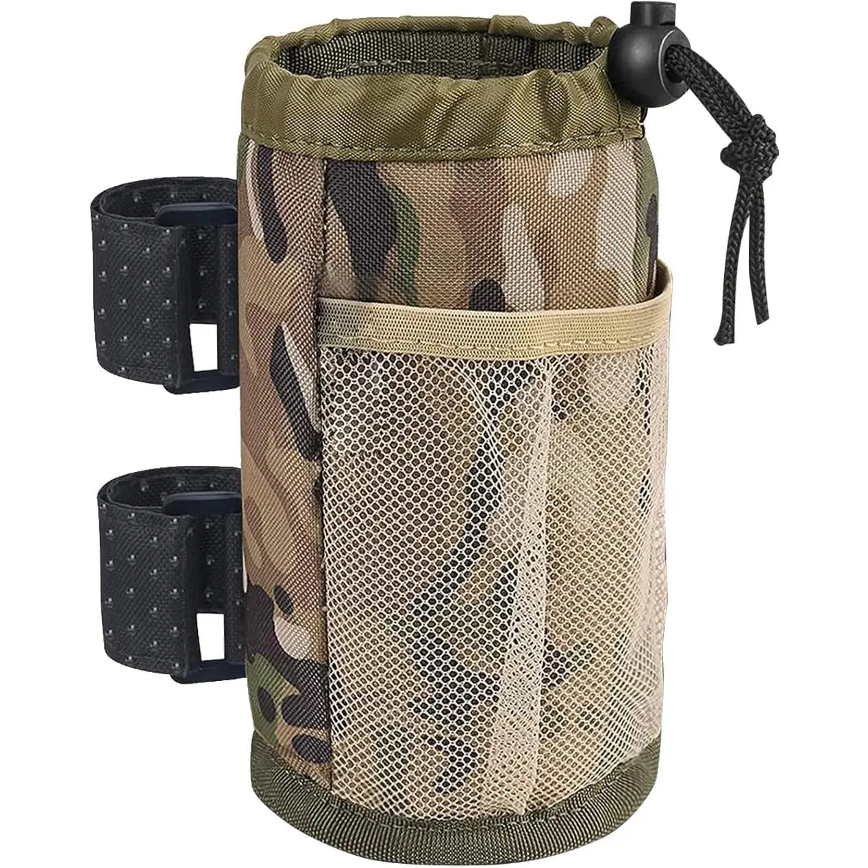 Cup Holder for , Oxford Fabric Handlebar Water Bottle Holders with Mesh Pockets & Cord Lock,  Drink Holder Accessories for Boat  Scooter  (Camouflage)