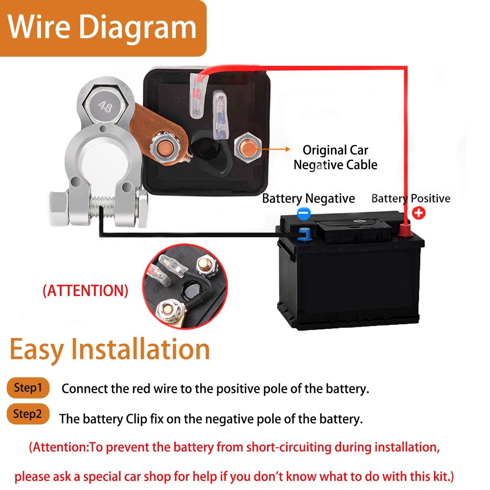 Remote Battery Disconnect Switch 12V 240A, Upgrade Smart Voltage Car Kill Switch Anti-Theft, Prevent Battery Drain, Remote Battery Kill Switch for Car, Truck, RV Flat Installation It can (Only control the battery)