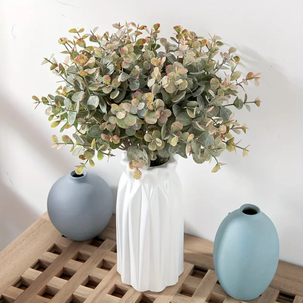 24pcs Artificial Eucalyptus Stems with Greenery, Fake Eucalyptus Branches for Indoor Outdoor Farmhouse Office Vase Centerpiece Decor