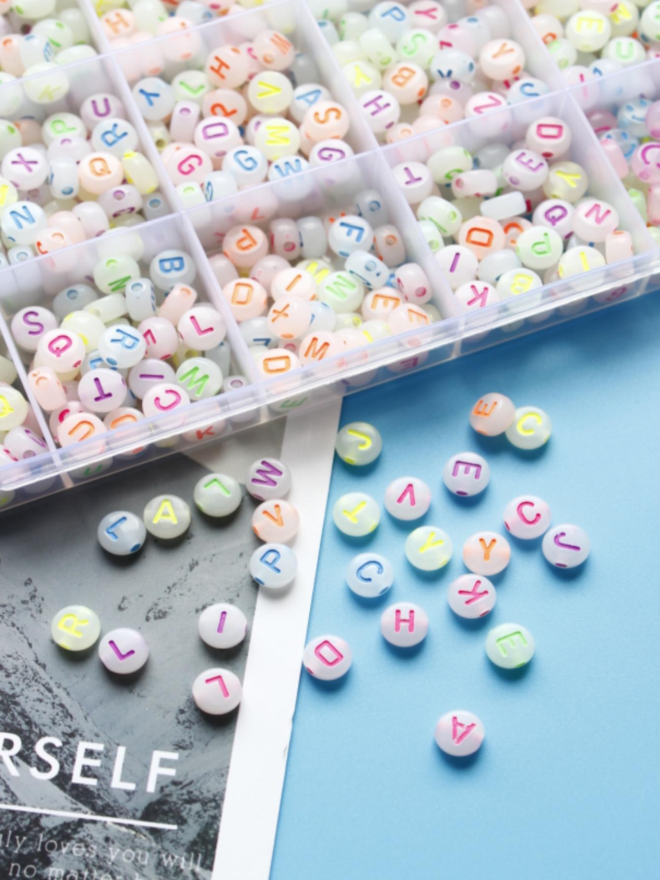 Customizable Letter Bead Set for Jewelry Making 100/200/500 Pieces, DIY Mix Beads, Perfect Artisan Craft Materials for Name Bracelets & Necklaces, Ideal for Women