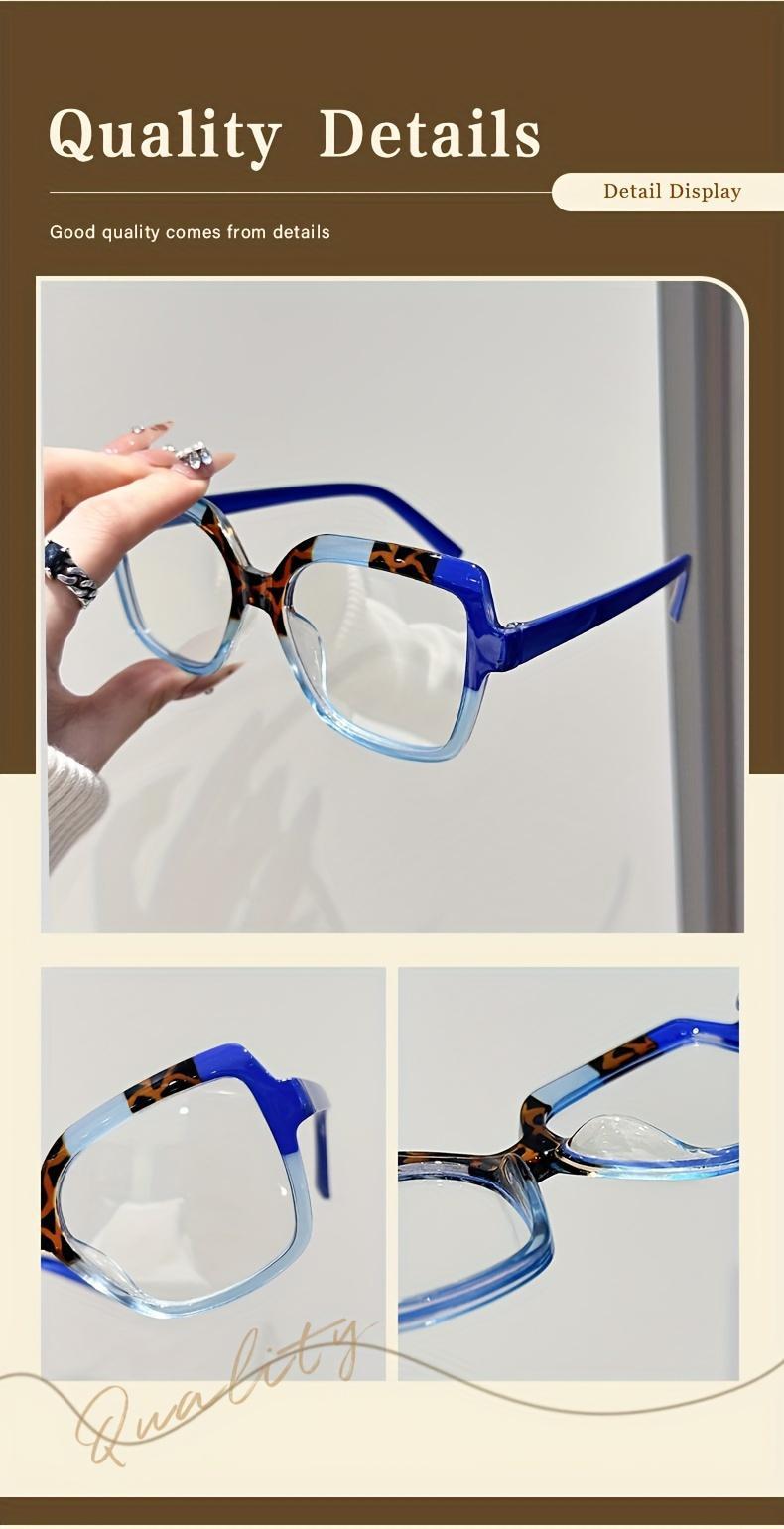 Ladies Elegant Square Frame Glasses, Stylish Contrast Design with Tortoiseshell Pattern, Lightweight Plastic Frame and Clear Lenses for Trendy Daily Wear
