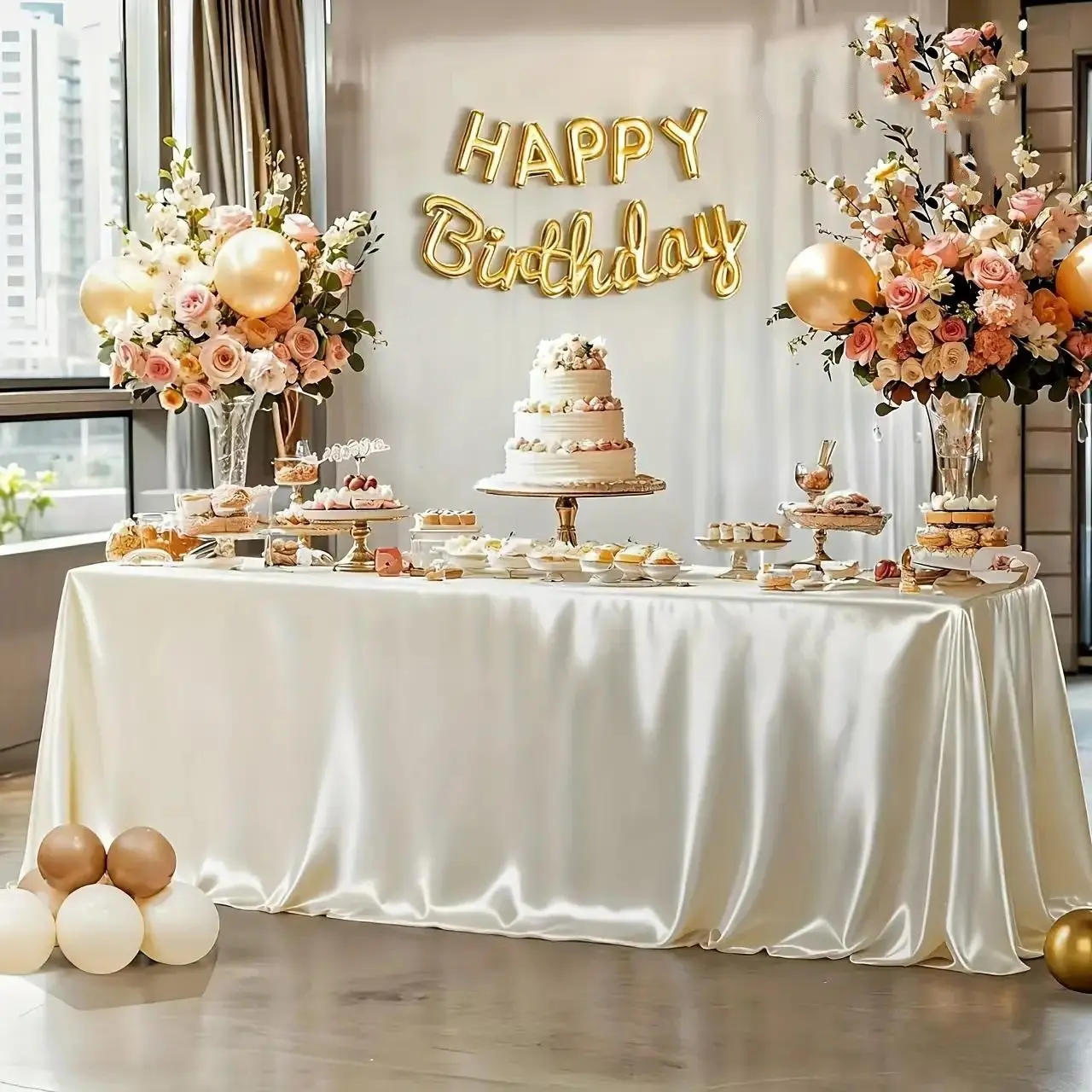 High-End Glossy Tablecloth, Large Rectangular Flash Wedding Table Cover, Elegant Dining Decor, Easy Clean, Durable, Perfect for Outdoor Events