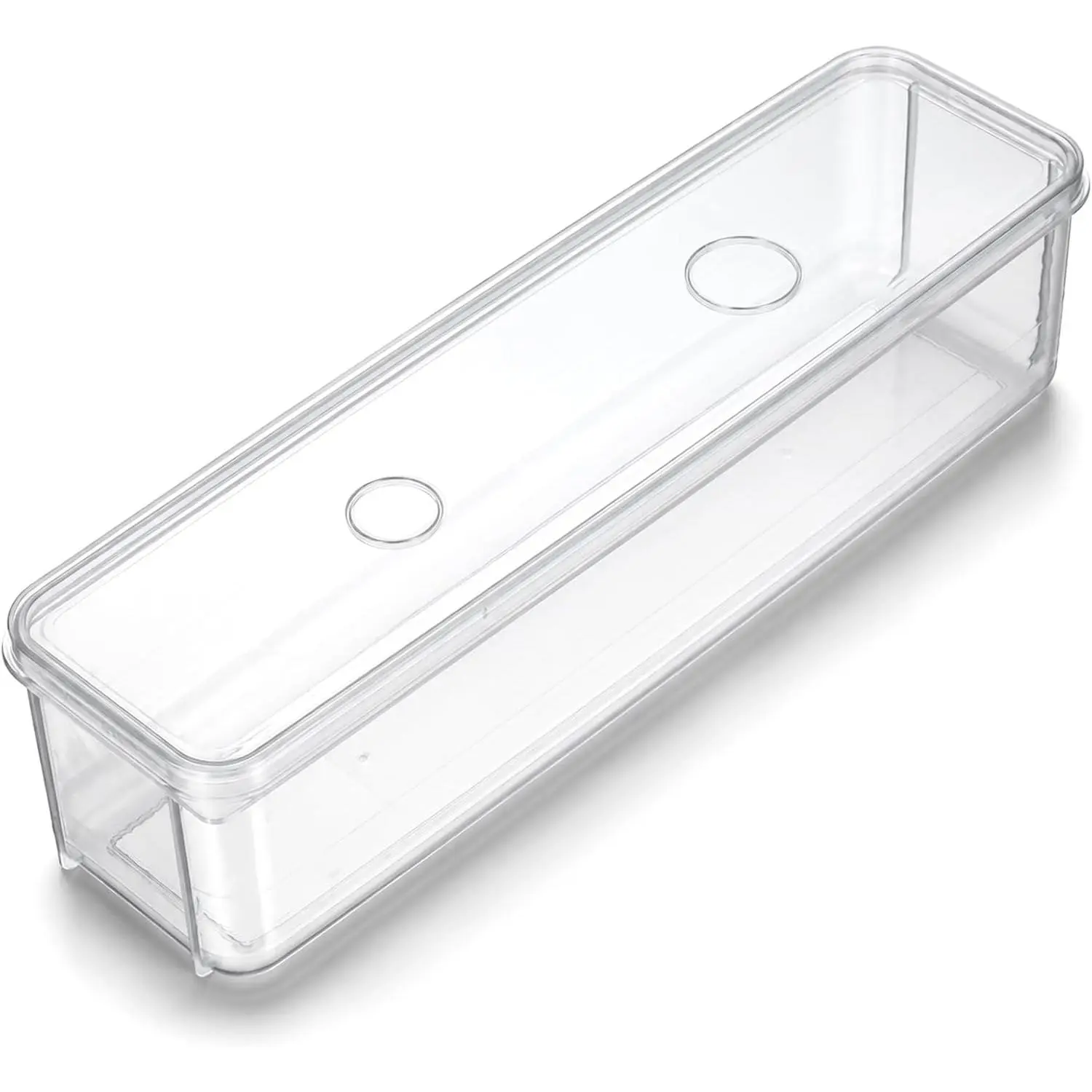 Clear Plastic Pasta and Noodle Storage Container with White Cover - Kitchen Pantry Food Storage Organizer for Spaghetti, Rice, Pasta and Noodles