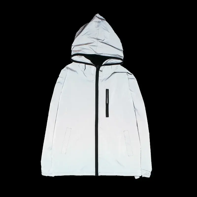 Full Reflective Windbreaker Jacket | Unisex Night Glow Streetwear Coat | Hooded Hip-Hop Style for Men & Women
