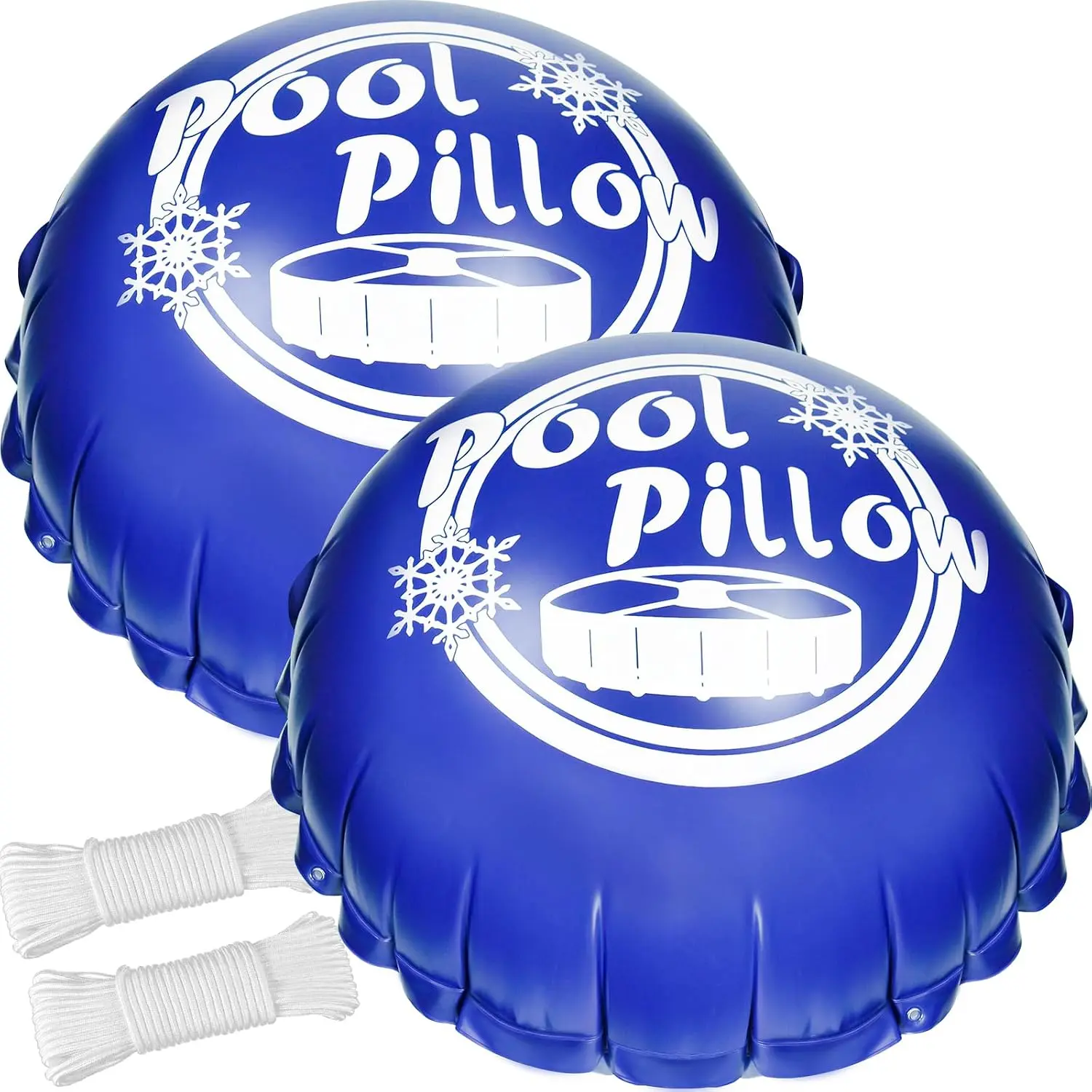 4 x 4 Ft Pool Pillows for Above Ground Pool Winterize Closing Kit for Winter Pool Cover Extra Durable & Cold Resistant 0.4mm PVC (27 Gauge) Pool Air Pillow for Winterizing with 50 Ft Rope