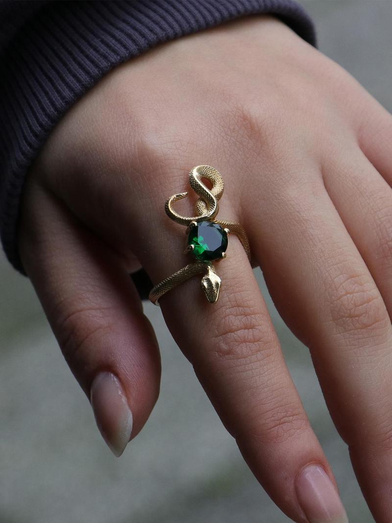 Punk Vintage Snake Design Ring, Gifts for Her, Fashion Accessories for Both Men & Women for Party, Daily Clothing Decor, Trendy All-match & Exquisite Jewelry for Birthday Gift, Punk Style Ring, Women Gifts