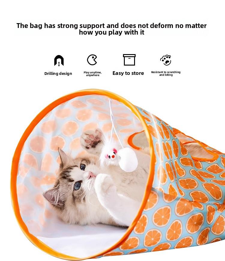 Cat Crinkle Tunnel & Burrow Bag - 3-Way Interactive Play Tube with Sound Paper - Foldable Hideaway Toy for Indoor Cats - Durable Chasing & Exercise Toy for Kittens silicone feeder shaped harness retractable leashes jumping