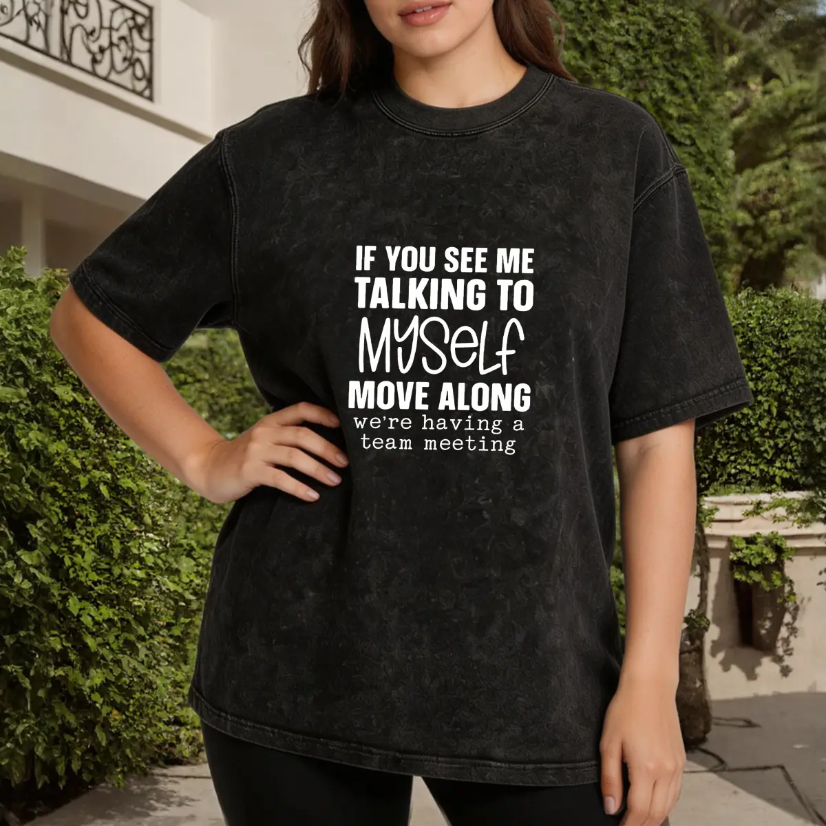 Women's Graphic Tshirt with 'Talking To Myself' Print - Breathable and Feminine for Beach Vacation or Everyday Wear