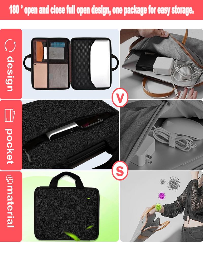 Business Style Laptop Sleeve, Large Capacity Laptop Case with Pocket, Compatible with MacBook Pro 14 Inch M4/M3/M2/M1, XPS 13 14, Most 13"-14" Notebooks