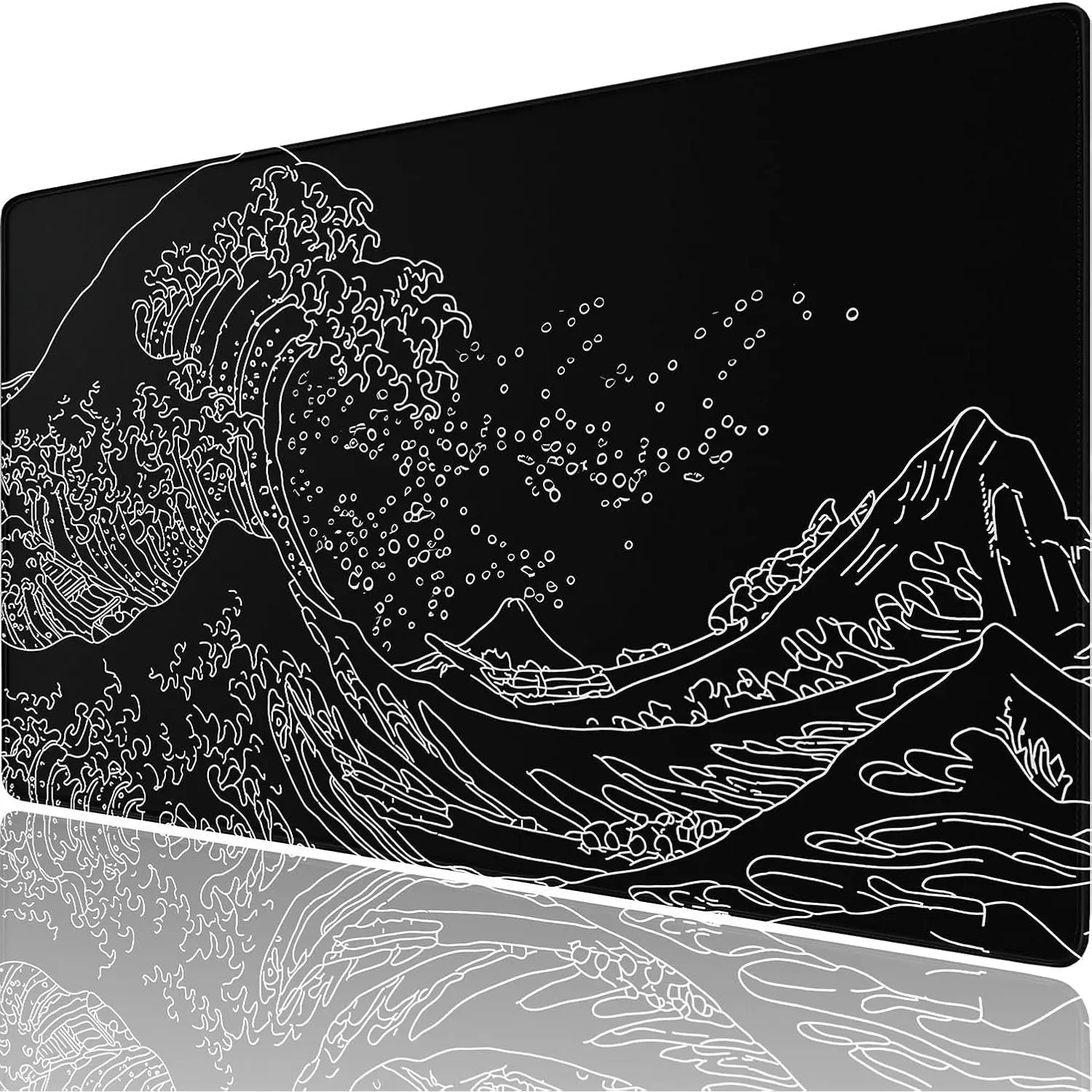 Large  Pad Gaming, 31.5" x 15.7" Extended  Keyboard Mousepad ﻿ | MousePad with Non-Slip Rubber Base, Stitched ,  Fabric XXL Big long Laptop Pad for Gamer, Office, , Waves