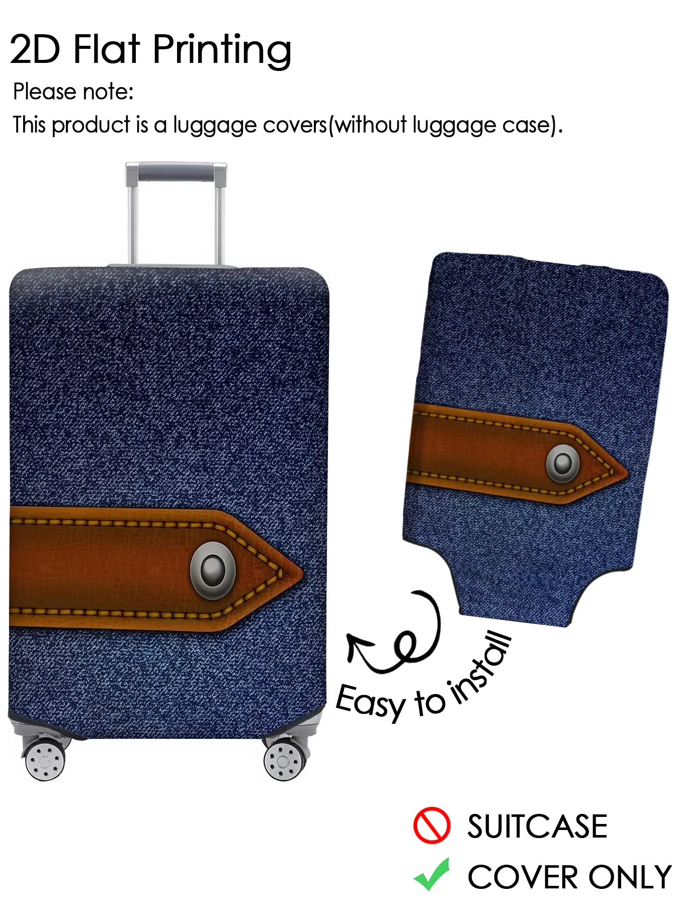 Cowboy leather buckle luggage pattern luggage cover luggage dust cover dustproof, scratch resistant, elastic fabric, suitable for 18-32 inch luggage, essential travel accessories