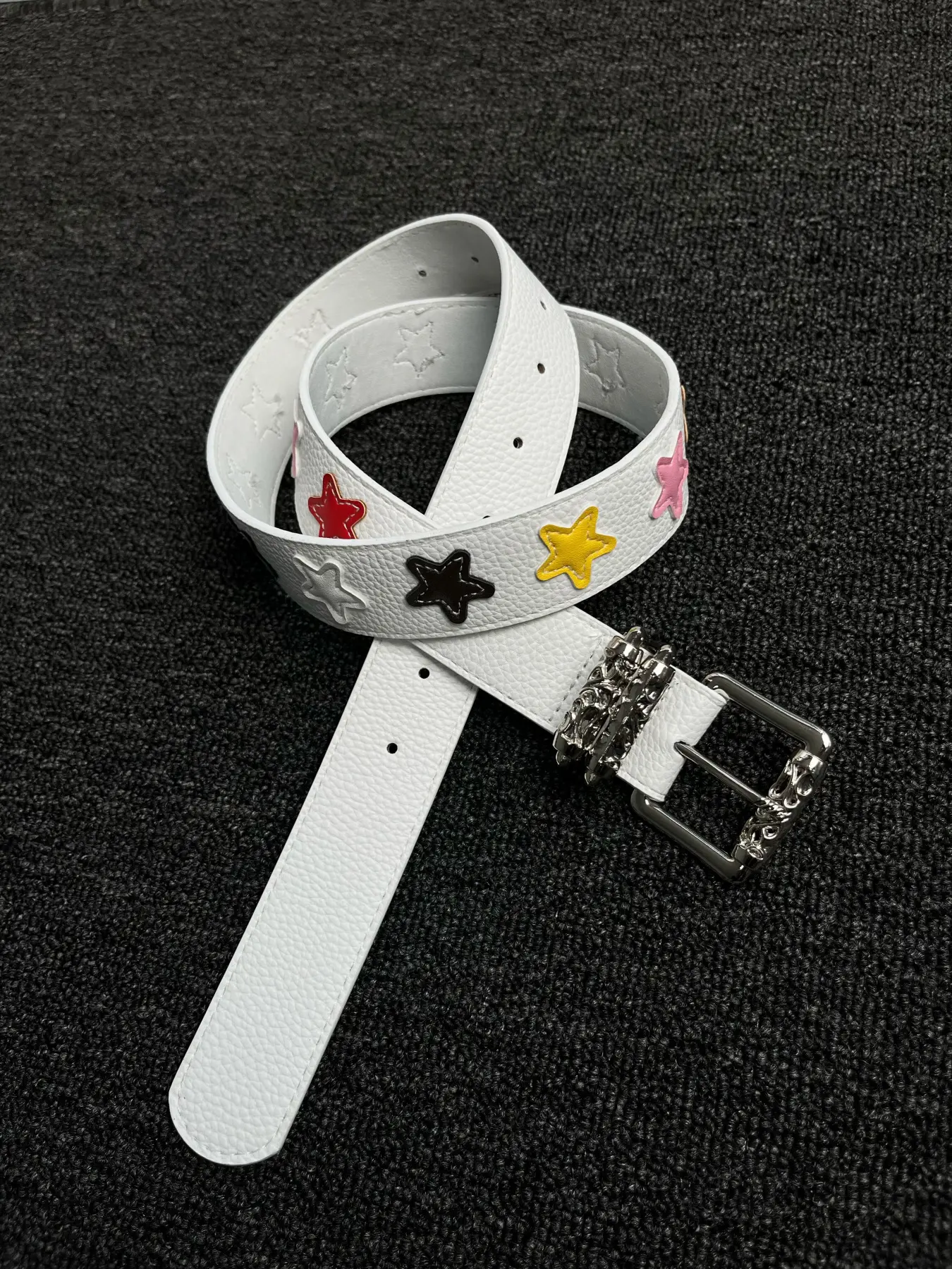 Unisex y2k Star American Embroidery High Street Belt, Unisex Statement Belt, Premium Jeans Accessories, Waist Accessories, Colorful Pentagram