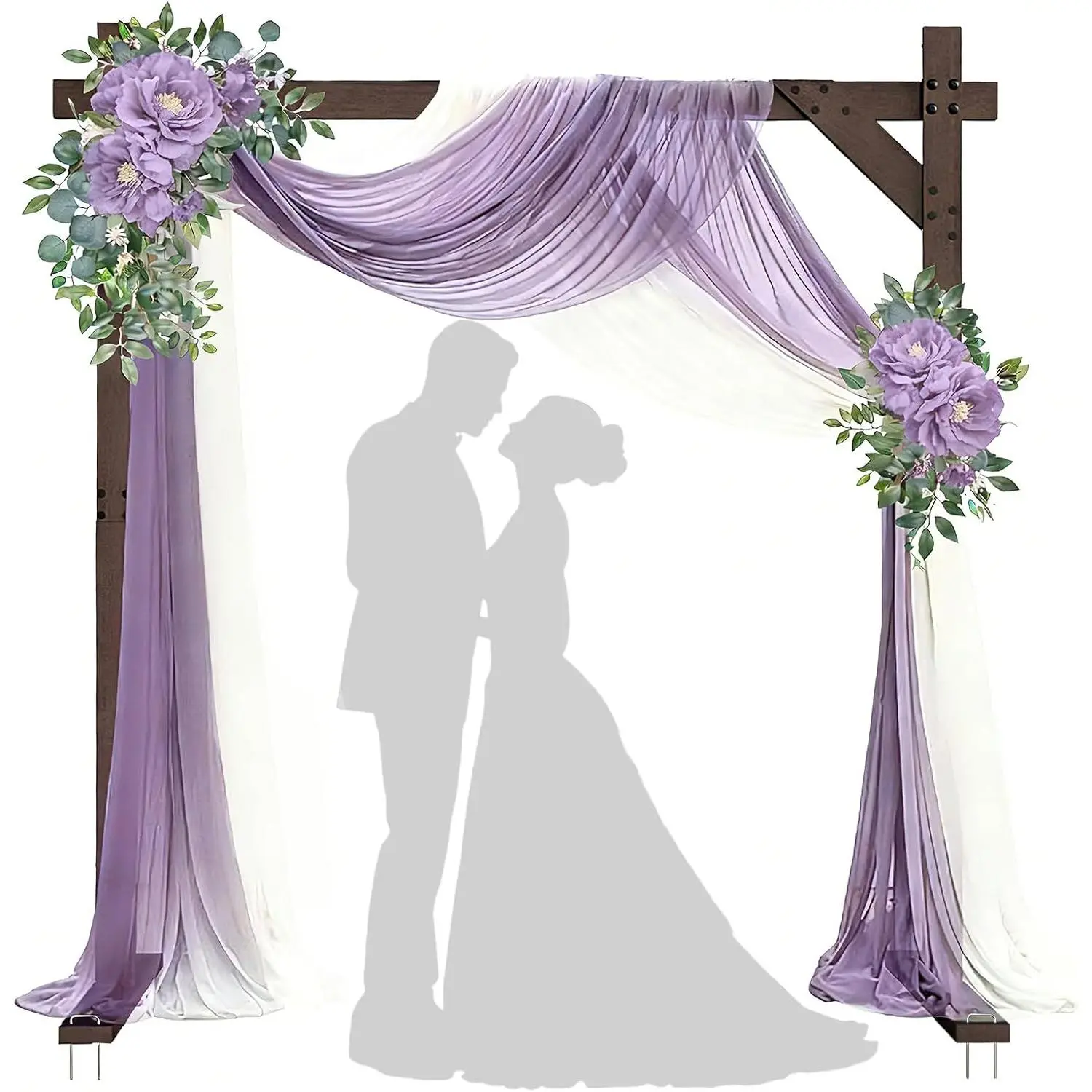 7.48 FT Wooden Arch Square Wood Wedding Arches for Ceremony Wooden Arbor for Wedding Backdrop Stand for Indoor Outdoor Wedding Party Garden Beach Forest Rustic Boho Decor