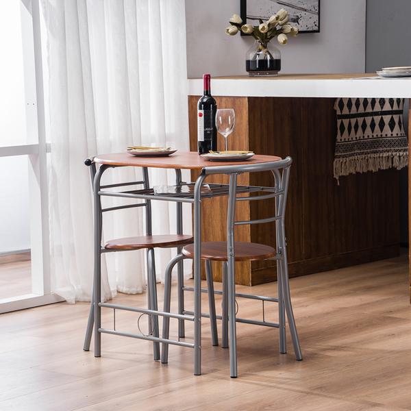 Compact Dining Table and Chairs Set, Easy Assemble Space Saving Table Set for Small Apartments