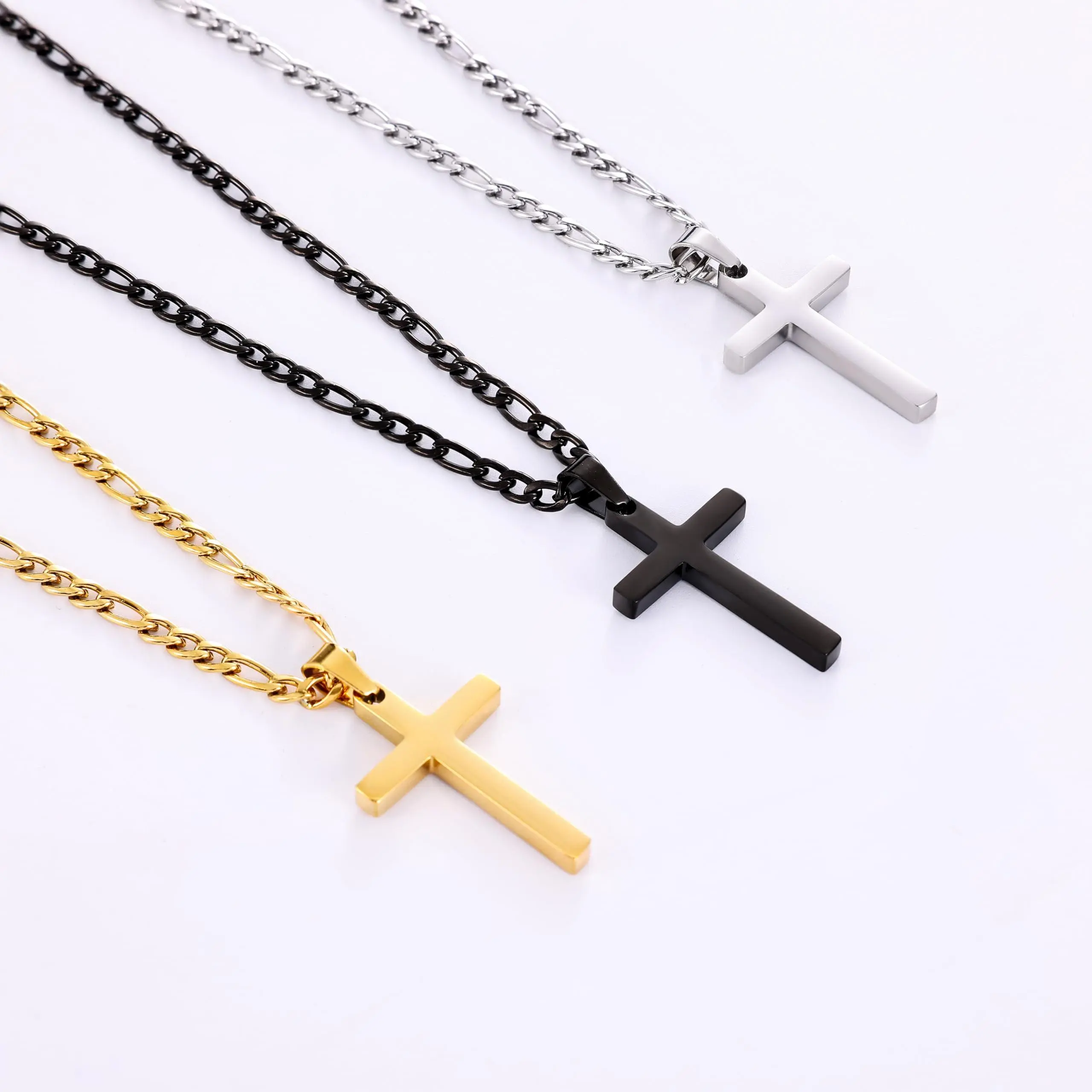 【Valentine Gifts for Lover】Stainless Steel Cross Pendant Necklace for Men & Women, Christian Cross Pendant with Cross Necklace Gifts