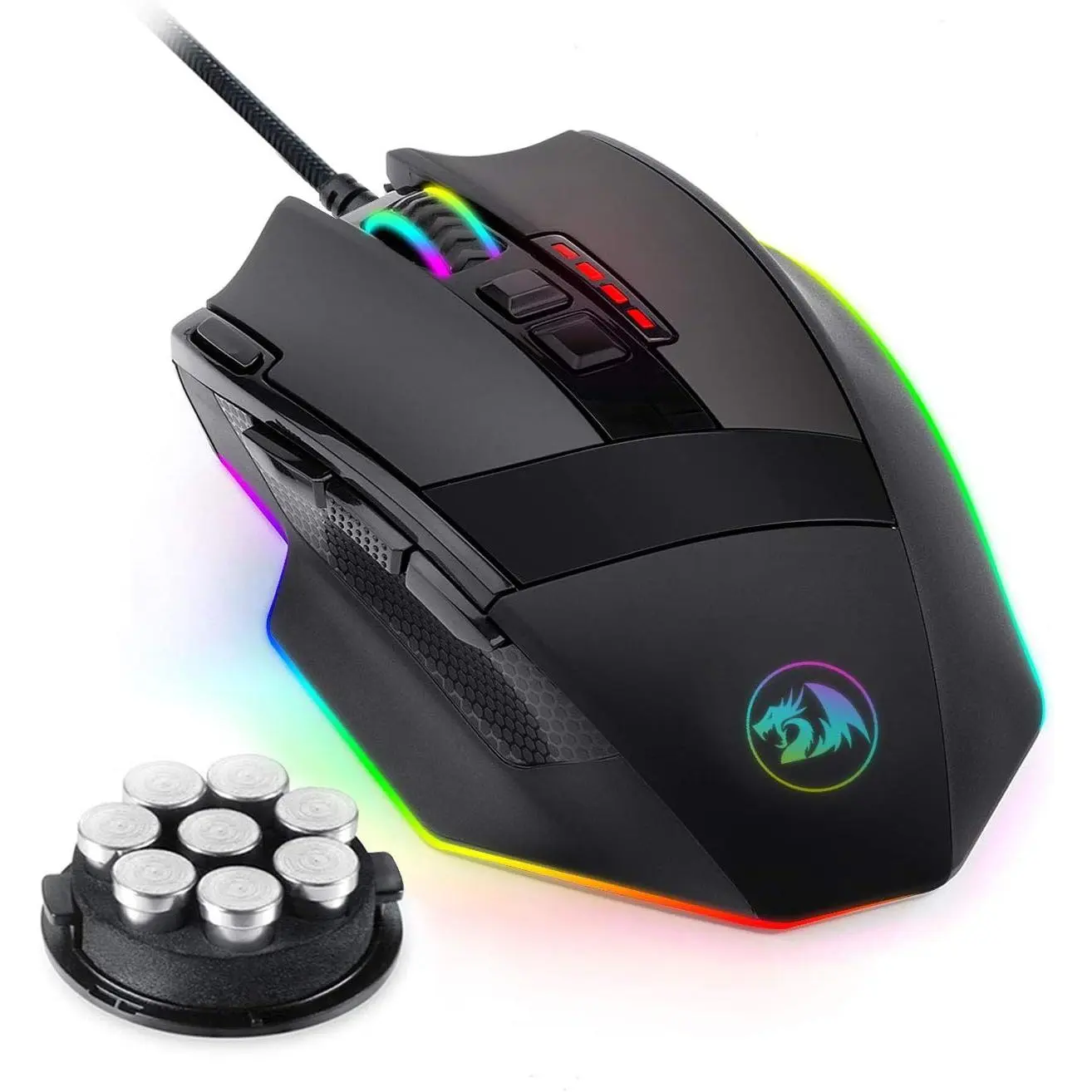 M801 Gaming , RGB PC Gaming  MMO with 9 Programmable Buttons Macro Recording, 16000 DPI, Fire Button for Gaming Windows  - Wired, Black