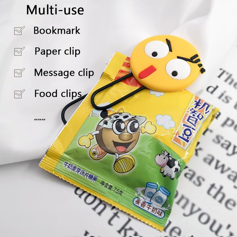 SICANDAENHK Super cute novelty emoji bookmarks every student loves!Fun creative paperclip style book markers with lovely funny emoticon designs, random 10 pieces set perfect for kids, girls and boys at school, great for reading notes, page marking