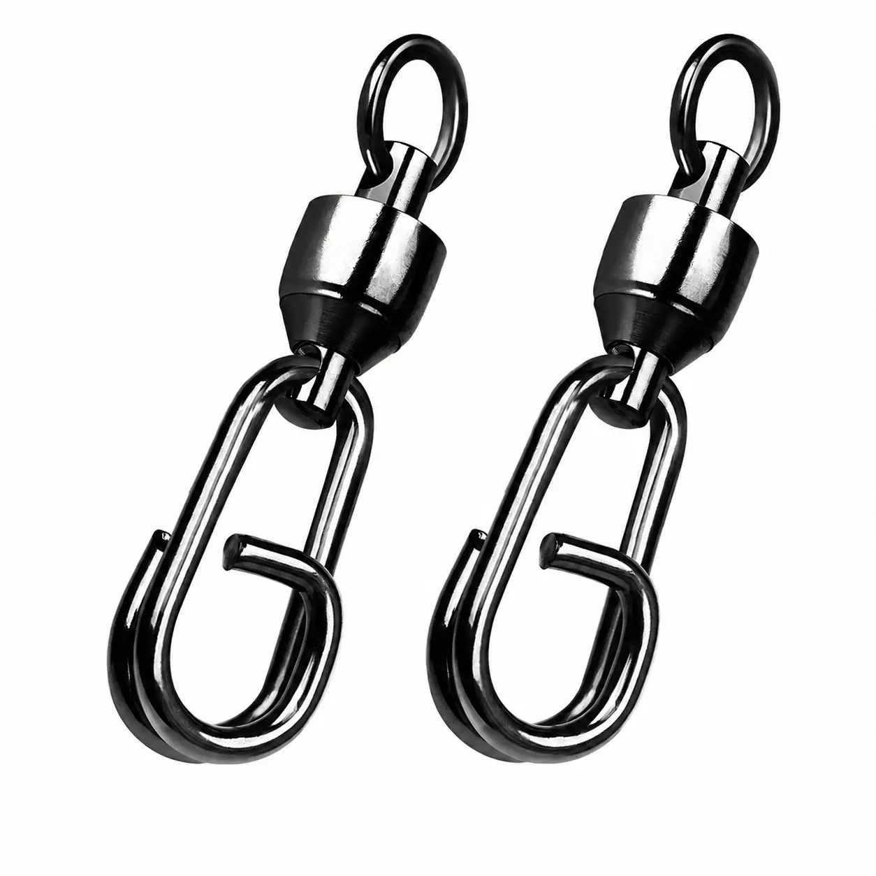 Heavy-Duty Tackle, Stainless Steel Fishing Snap Swivels with Ball Bearings, Corrosion-Resistant Oval Shape Quick-Release Connectors
