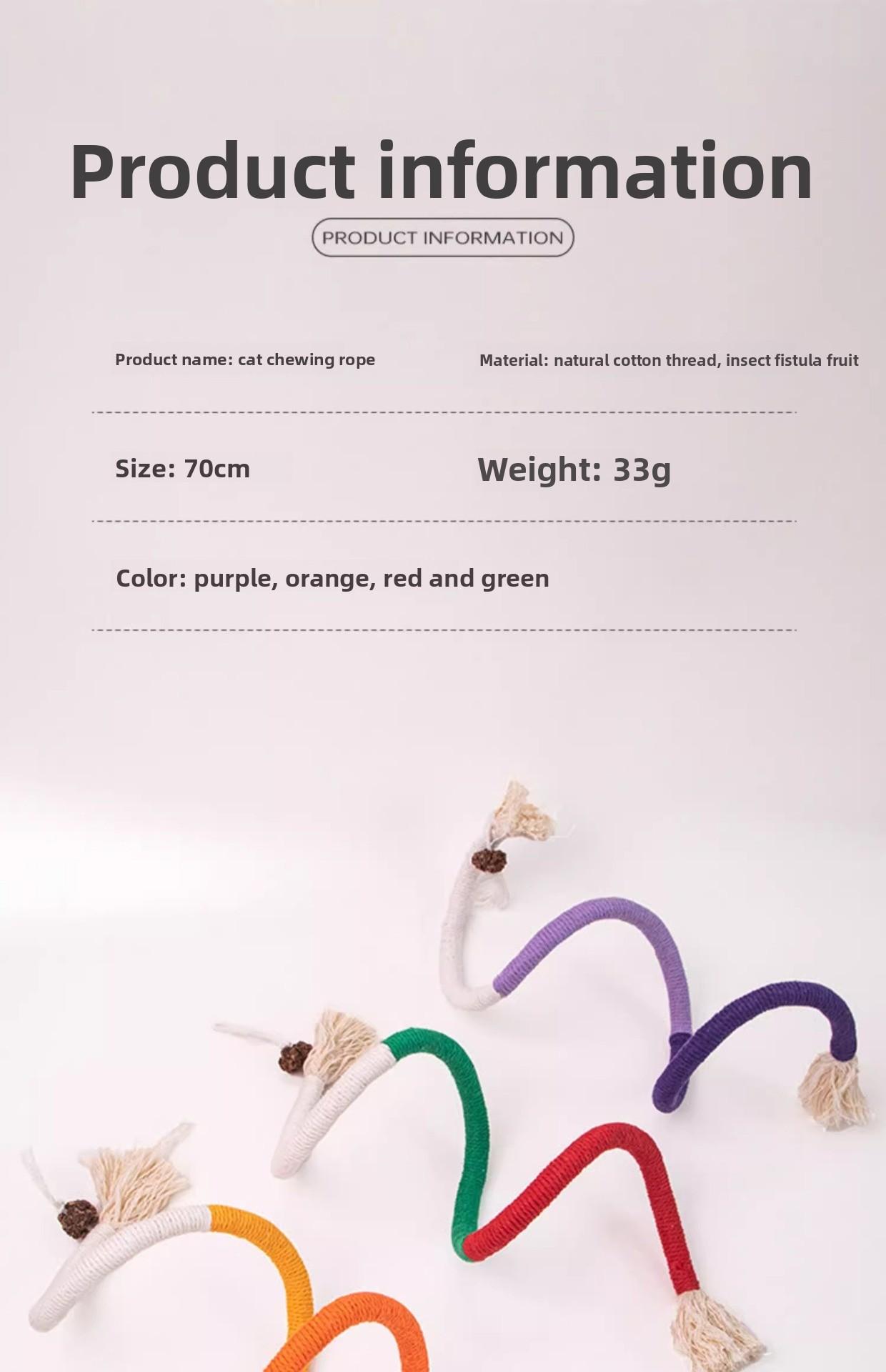 Cat Teeth Cleaning Chew Rope Toy, Durable Boredom Relief Interactive Cat Toy for Kitten