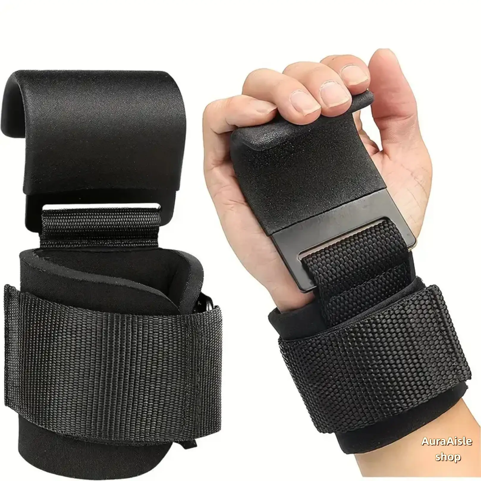 Weight Lifting Hooks, Unisex Functional Gear with 8mm Neoprene Padding & Adjustable Straps, Wear-Resistant Anti-Slip Grip for Gym Training