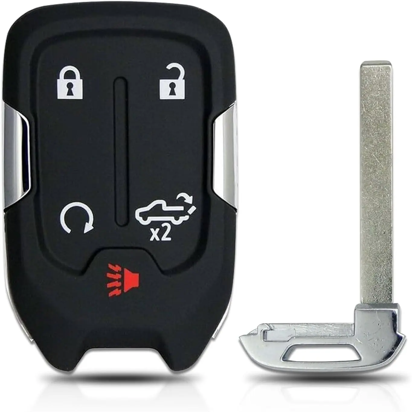 5-Button Keyless Entry Remote Control Key Fob Car Accessory - Replacement for GMC Sierra 1500, 2500/3500 & Chevy Silverado (2019-2022), 433MHz Freq. Plastic Fob with Lock/Unlock, Pre-Tested for HYQ1EA, HYQ1ES