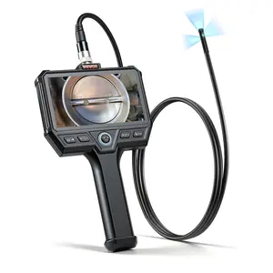 VEVOR Triple Lens Endoscope with Light, 5" HD IPS Screen Industrial Borescope Camera, 8 + 2 LED Lights, 8X Zoom, 5000mAh, IP67 Waterproof Inspection Snake Camera for Automotive, Plumbing (4.9FT Cable