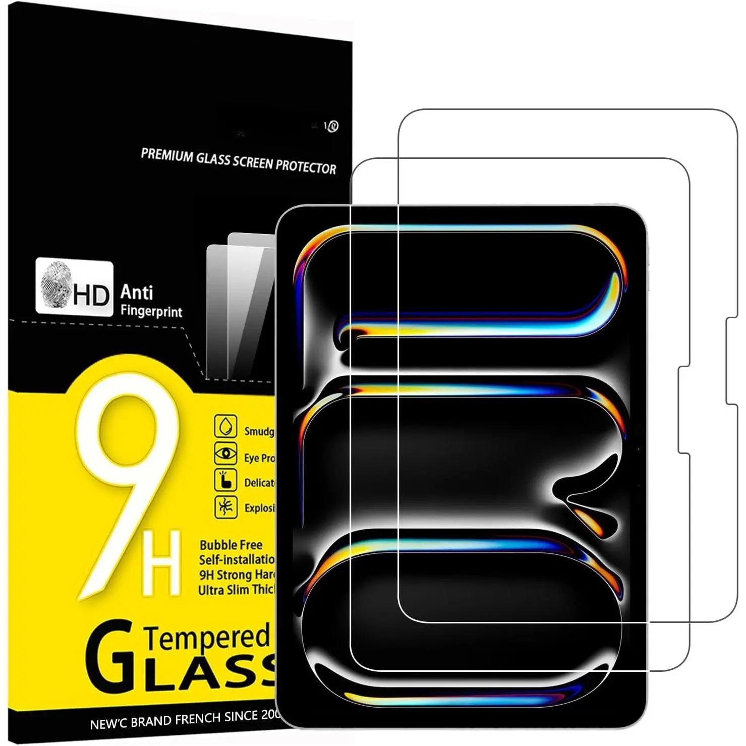 2 Pack Designed for  iPad Pro M5 (2025) 11 inches Screen Protector Tempered Glass, Bubble Free, Ultra Resistant