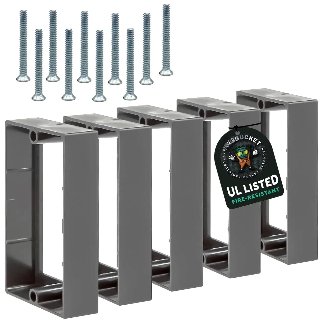 3/4" Single Gang Outlet Box Extenders, UL Listed, Includes Screws, Electrical Box Extender for Outlets & Switches, Pack of 5