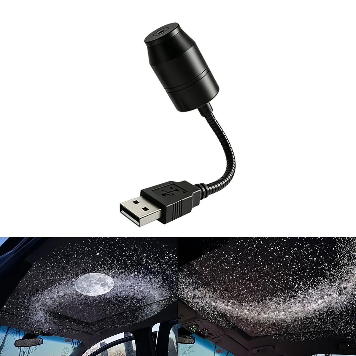 Galaxy Moon Lamp, Starry Sky Projector, Starlights For Car, Interstellar Ambiance Light, Car Interior Light, Car Decorative Light, Car Atmosphere Lamp, USB Plug-And-Light, 360° HD Surround, Home Ceiling, Car Use, Car Ambient Lighting