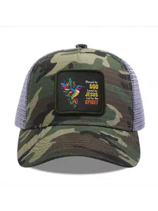 Hummingbird Blessed by God Loved by Jesus Led by the Spirit Camouflage Mesh Baseball Cap for Men & Women - Adjustable Snapback Trucker Hat, Breathable Back for Hiking, Fishing, Camping, Golf & Casual Outdoor Attire Camouflage Random
