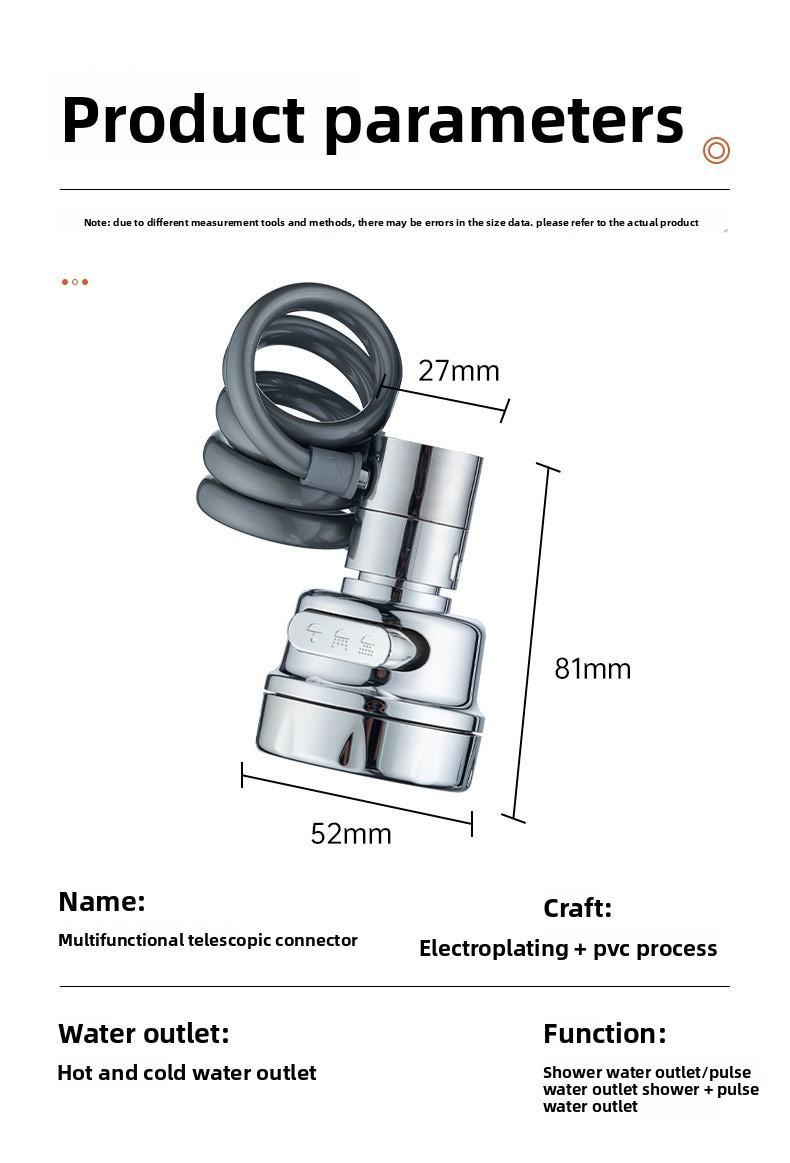 2PCS New Rotatable Faucet Aerator Extension -for Effortless, All-Angle Control, Rotating Swivel Faucet Aerator Extender Kitchen Bathroom Sink Faucets Sprayer Attachment with3Mode Splash