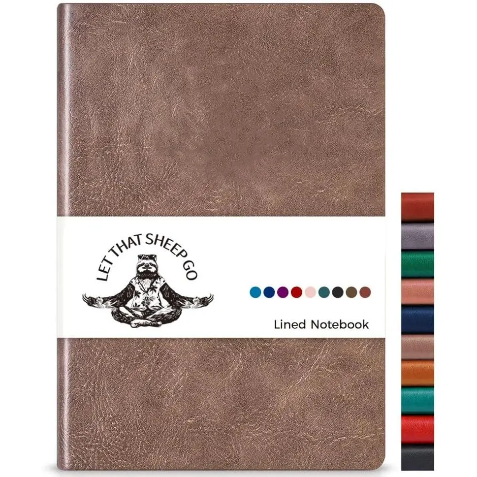 Leather Journal Notebook for Women Men - Soft Cover Lined Journals for Writing, Journaling, Travel, Diary & , Work & Daily, A5 (Grey)