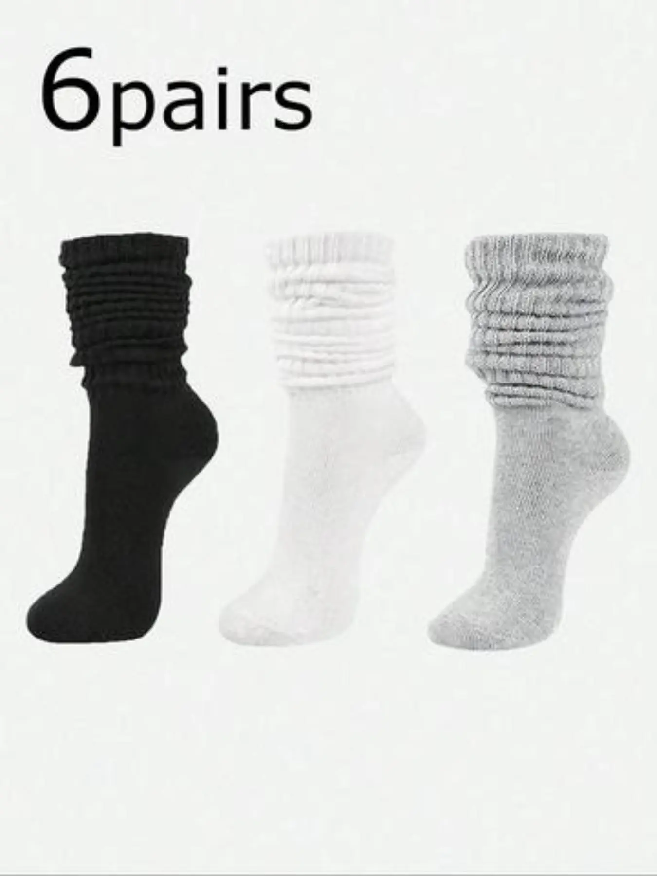 Youth Crew Socks, Comfortable Loose-Fit Long Tube Socks, Plain Color Stack Socks, Casual Knitted Split Socks, All-Season Wear, Casual Stylish Socks