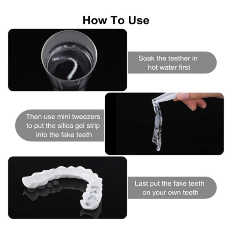 Perfect Fit Teeth  Fake Tooth Cover Snap On Silicone Smile Veneers Teeth Upper Beauty Tool Cosmetic Teeth Free shipping